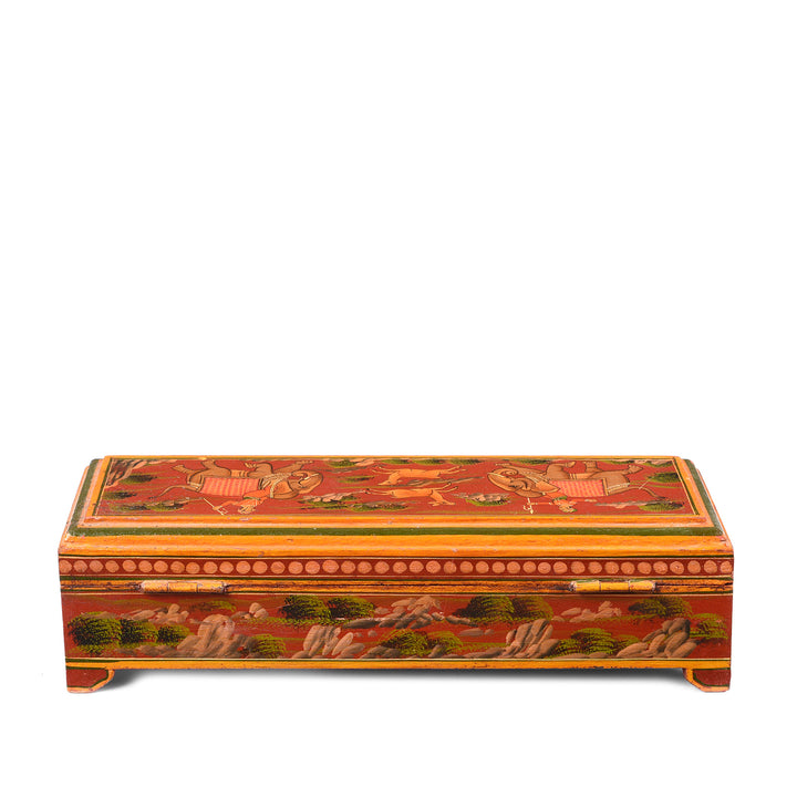 Back Of Indian Hand Painted Pen Box | Indigo Antiques