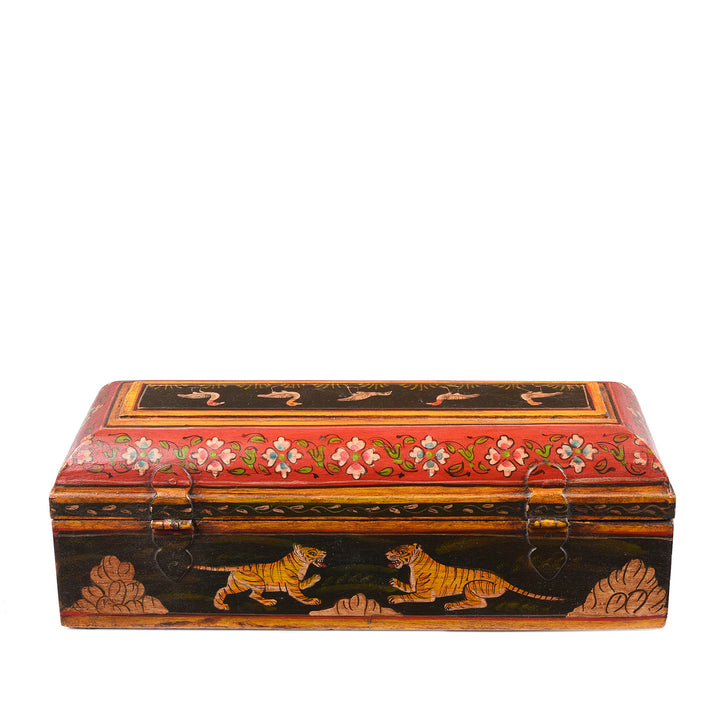 Back Of Indian Hand Painted Pen Box | Indigo Antiques