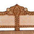 Anglo Indian Bone Inlaid Caned Teak Sofa - Early 20th Century
