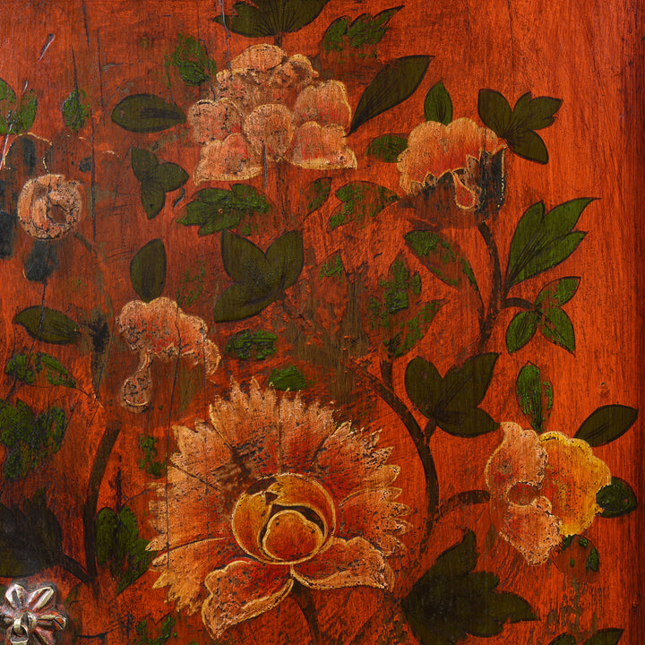 Paintwork Detail From Painted Reproduction Tibetan Cabinet | Indigo Antiques