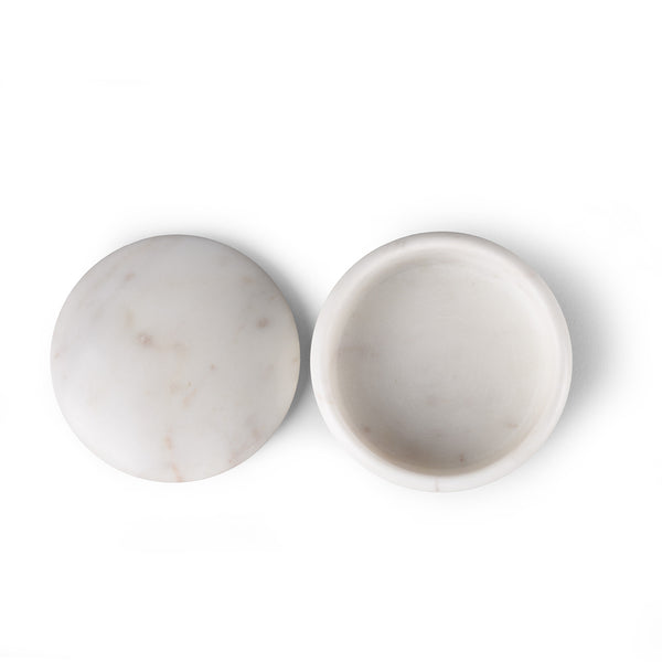 White Marble Trinket Box With Lid