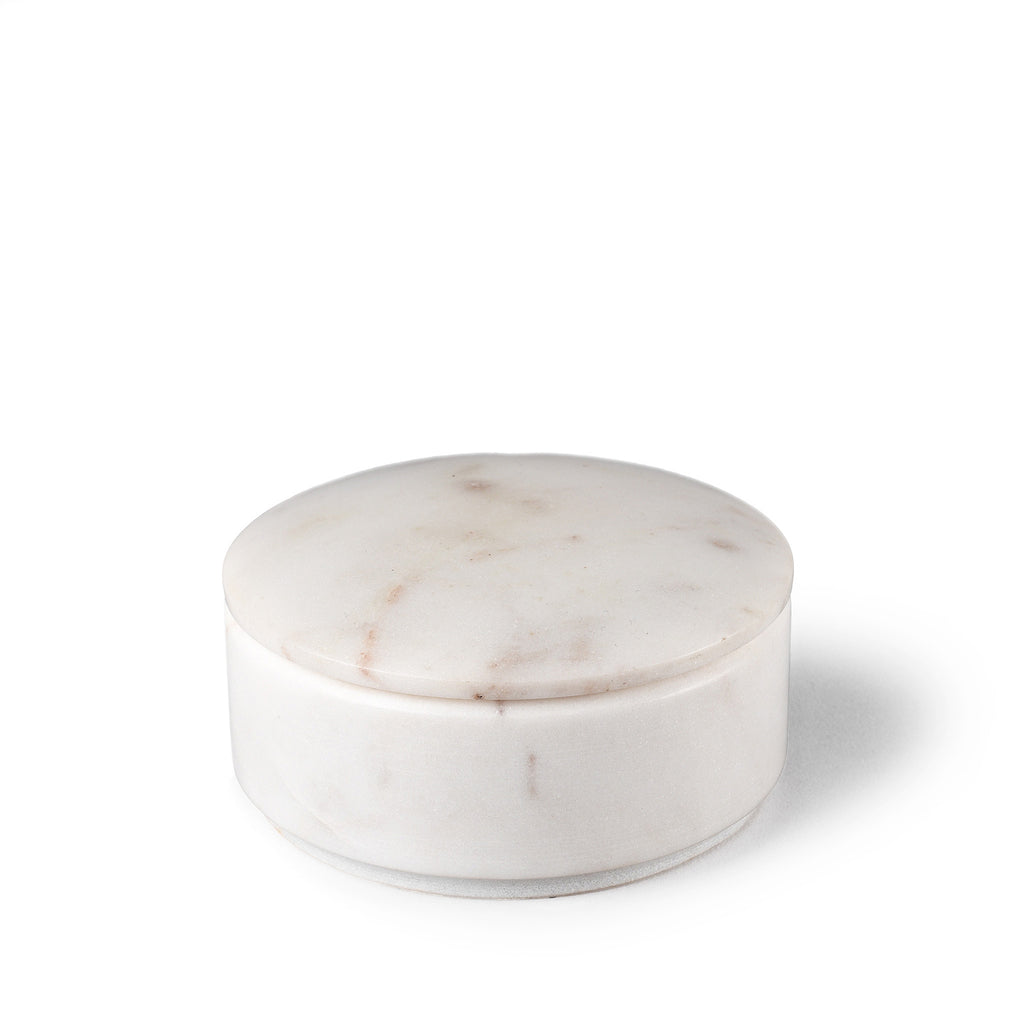 White Marble Trinket Box With Lid