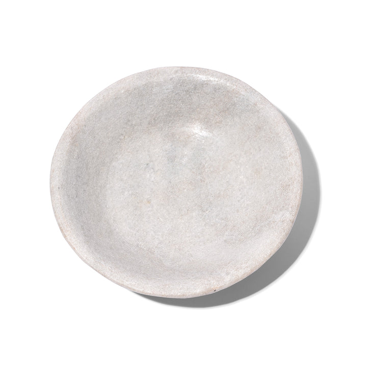 Top Down View Of Hand Carved Marble Bowl From Rajasthan | Indigo Antiques