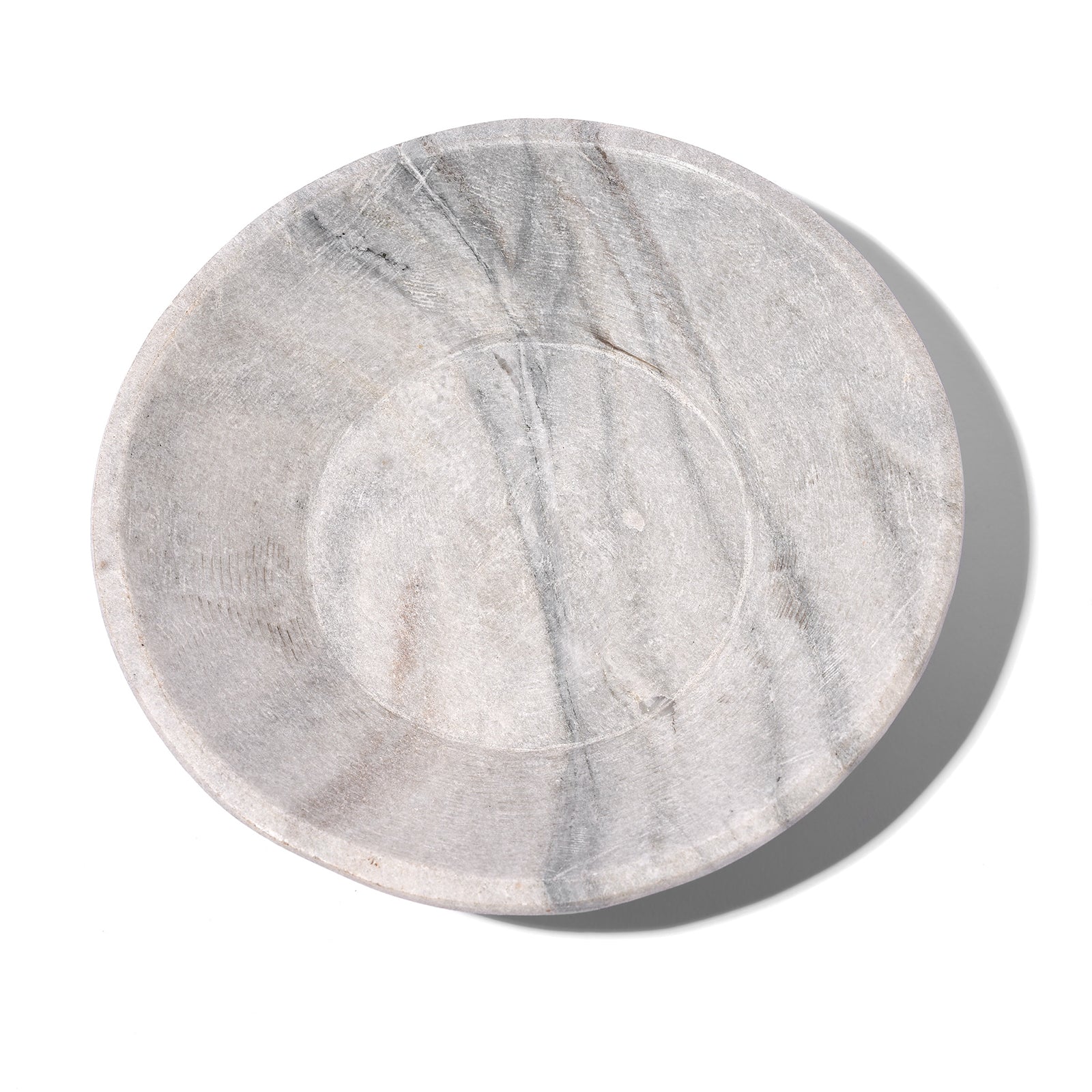 Top Down View Of Hand Carved Marble Bowl - 21cm | Indigo Antiques