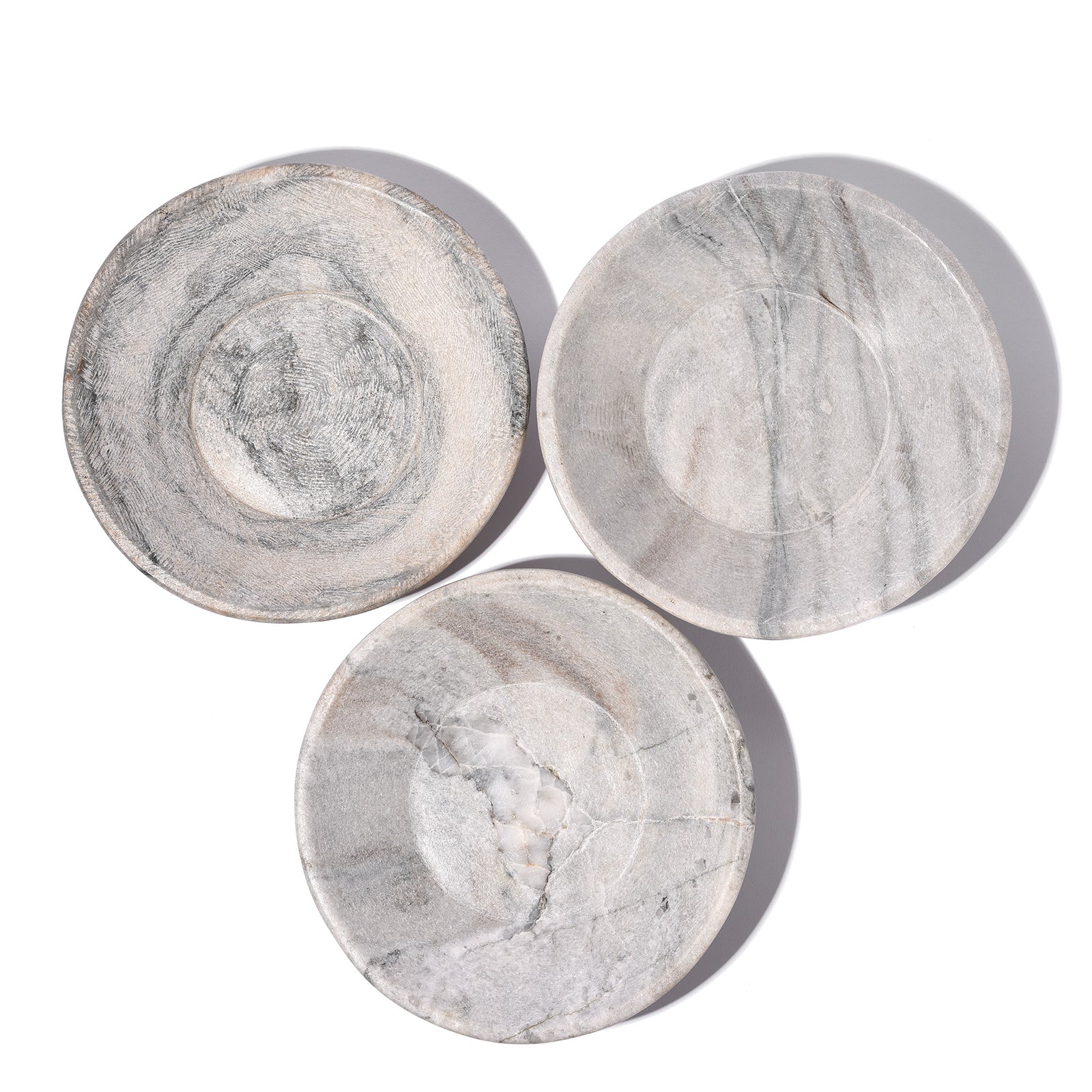Top Down View Of Hand Carved Marble Bowl - 21cm | Indigo Antiques