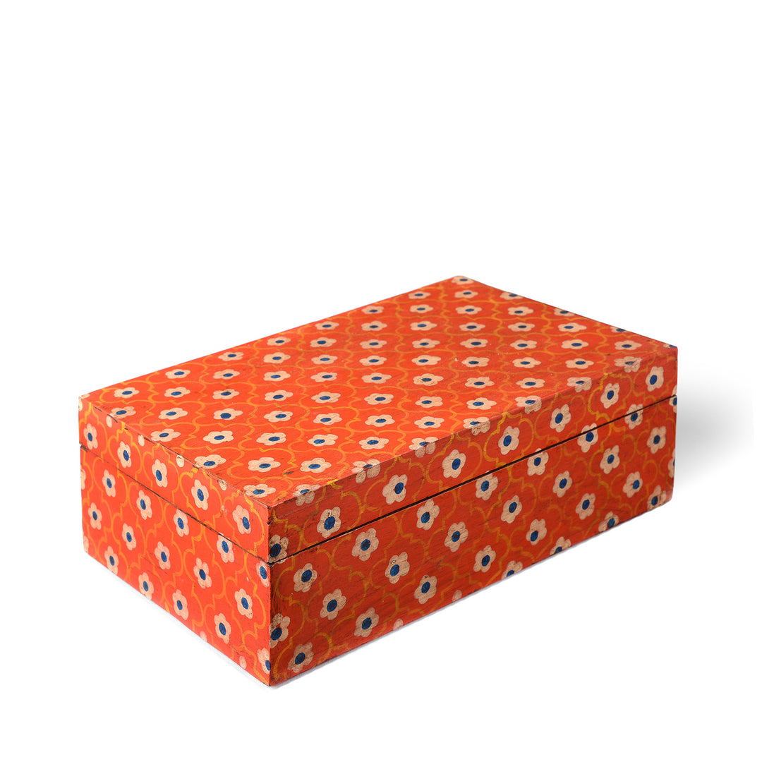 Hand Painted Rajasthani Keepsake Box - Jain Red
