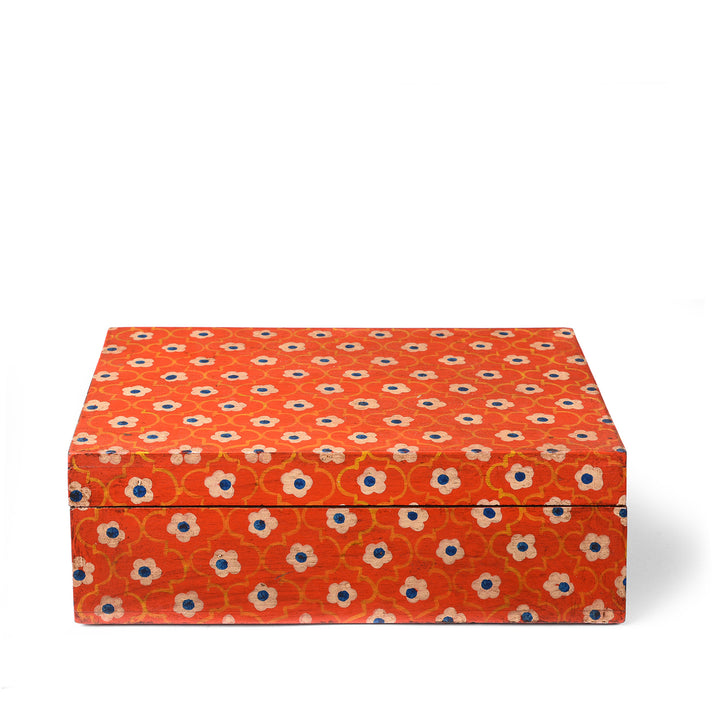 Hand Painted Rajasthani Keepsake Box - Jain Red