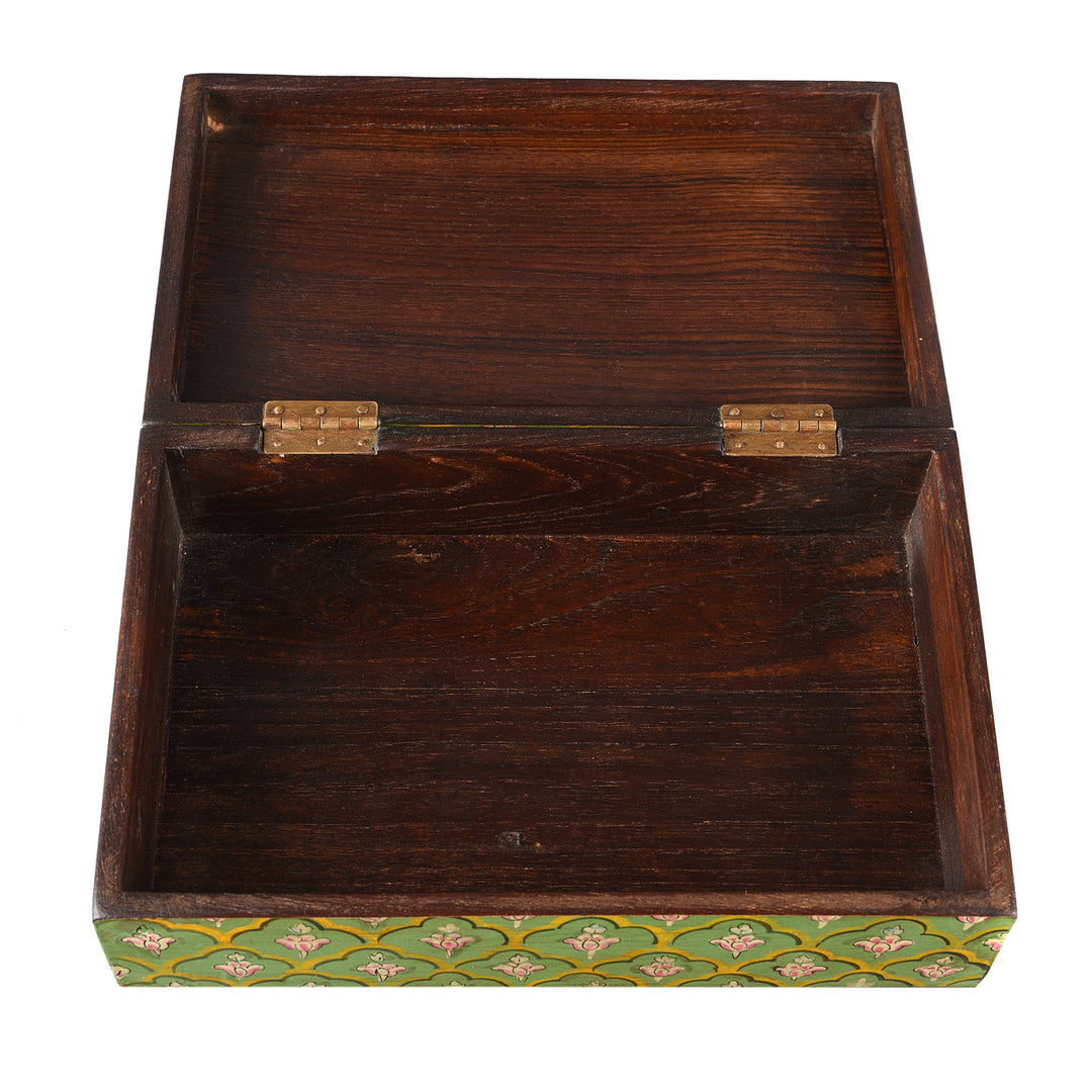 Hand Painted Rajasthani Keepsake Box - Mughal Green | Indigo Antiques