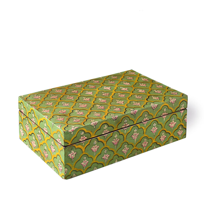 Hand Painted Rajasthani Keepsake Box - Mughal Green | Indigo Antiques
