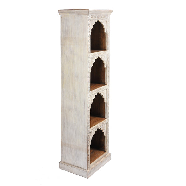Limed Mango Wood Display Shelf From Rajasthan