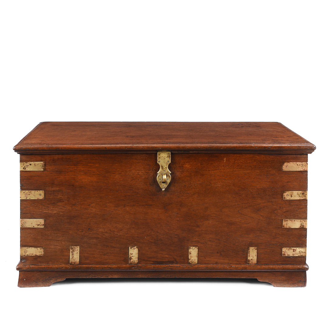 Antique Brass Bound Teak Chest - 19th Century - From Rajasthan | Indigo Antiques
