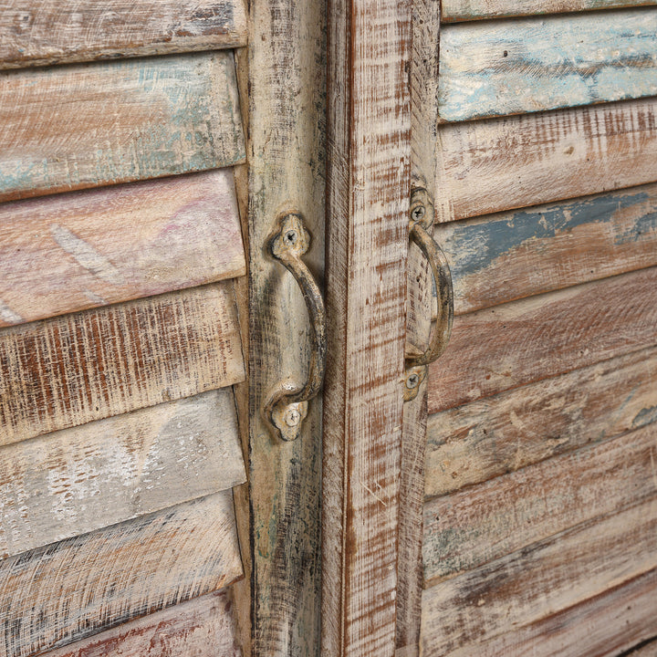 Handles Detail From Painted Louvre Sideboard Made From Reclaimed Teak | Indigo Antiques