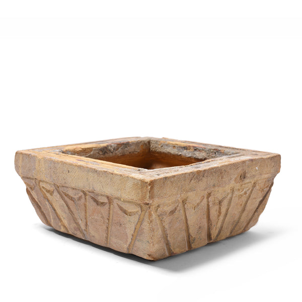 Carved Stone Bird Bath From Jaisalmer - Ca 1920's