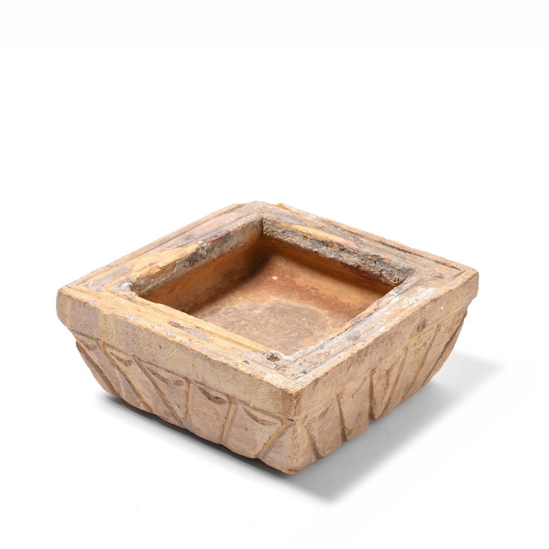 Antique Carved Stone Bird Bath From Rajasthan - Ca 1920's | Indigo Antiques