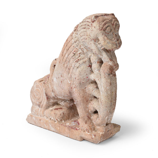 Carved Stone Lion From Gujarat - 19th Century