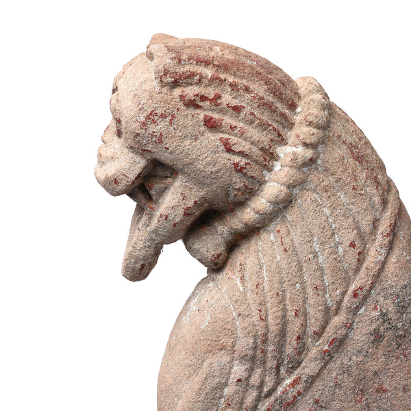 Carved Stone Lion From Gujarat - 19th Century