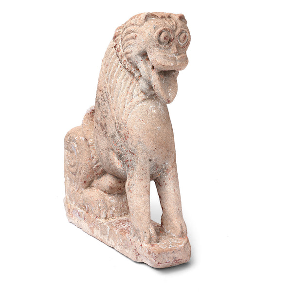 Carved Stone Lion From Gujarat - 19th Century