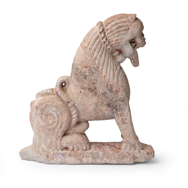 Carved Stone Lion From Gujarat - 19th Century