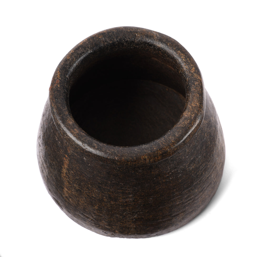 Top Down View Of Vintage Indian Stone Plant Pot - Ca 1920's | Indigo Antiques