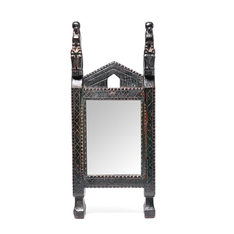 Carved Mirror From The Banswara Tribal Region - 19th Century