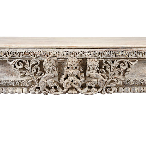 White Painted Console Table Made From Reclaimed Teak