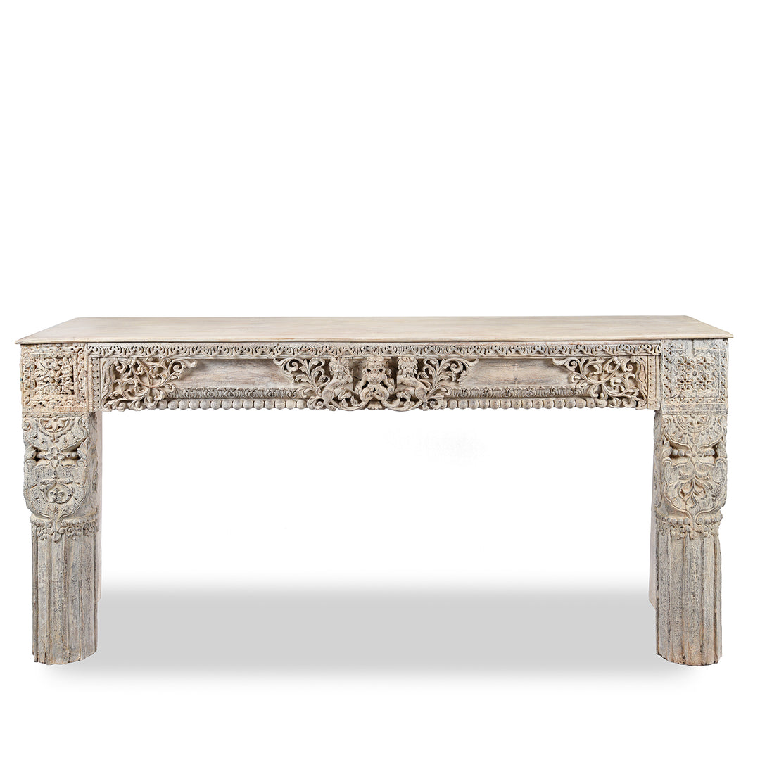 Painted Console Table Made From Reclaimed Teak | Indigo Antiques