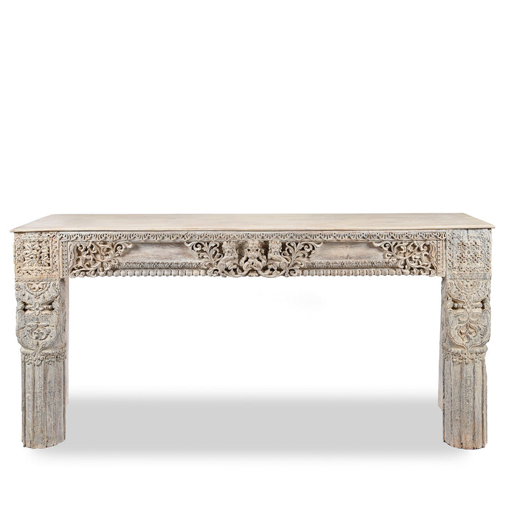 Painted Console Table Made From Reclaimed Teak | Indigo Antiques