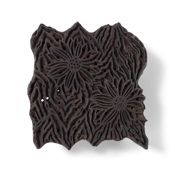 Old floral Textile Printing Block From Jaipur - Ca 1930