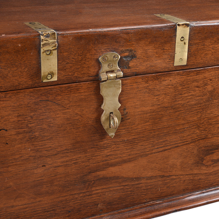Latch Detail From Brass Bound Teak Indian Military Chest From Rajasthan -19th Century | Indigo Antiques
