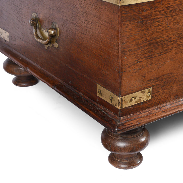 Leg Detail From Brass Bound Teak Indian Military Chest From Rajasthan -19th Century | Indigo Antiques