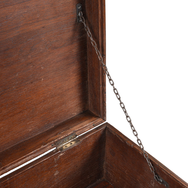 Chain Detail From Brass Bound Teak Indian Military Chest From Rajasthan -19th Century | Indigo Antiques