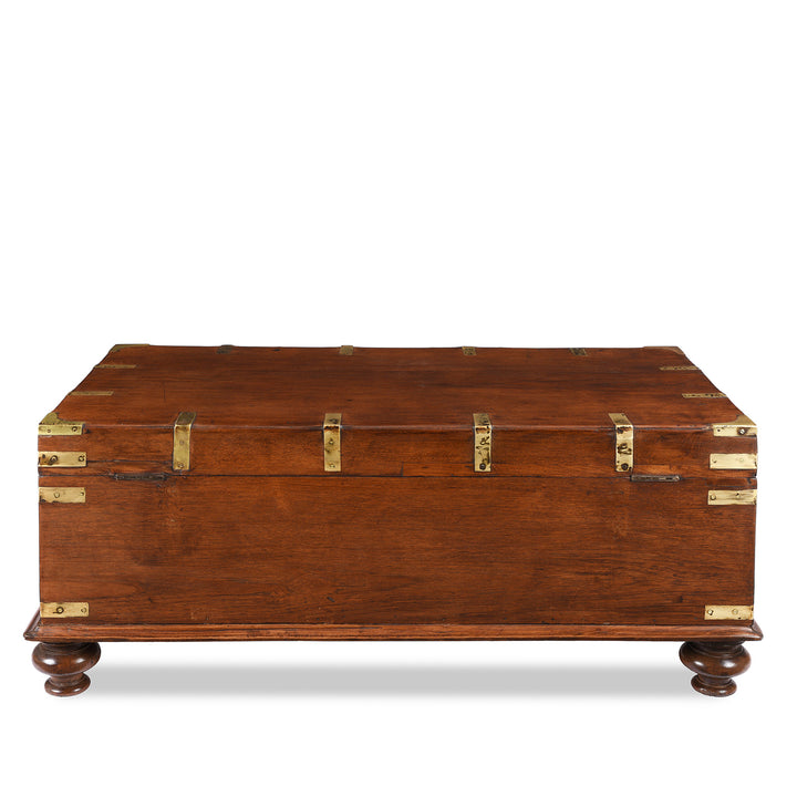Back of Brass Bound Teak Indian Military Chest From Rajasthan -19th Century | Indigo Antiques