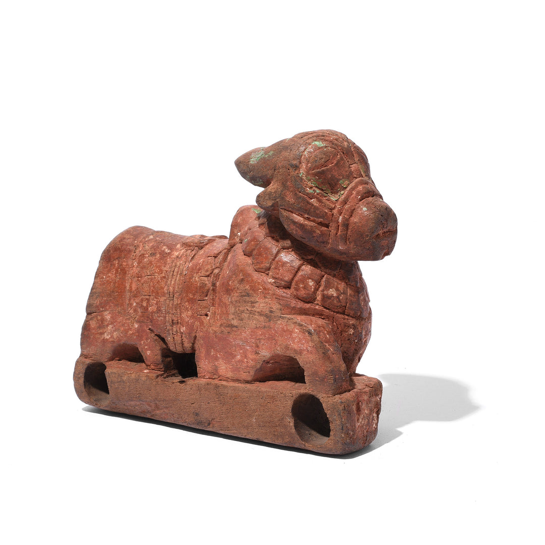 Antique Painted Indian Nandi Bull Figurine From Rajasthan - 19th Century | Indigo Antiques
