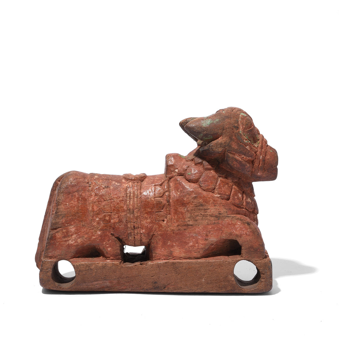 Antique Painted Indian Nandi Bull Figurine From Rajasthan - 19th Century | Indigo Antiques