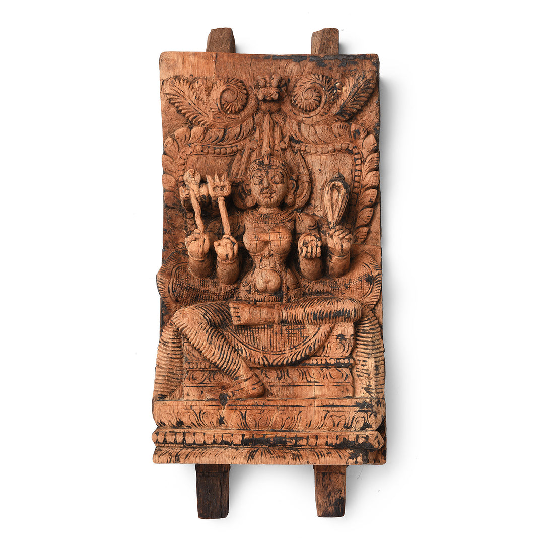 Antique Carved Teak Chariot Carving Of Parvati- 19th Century | Indigo Antiques