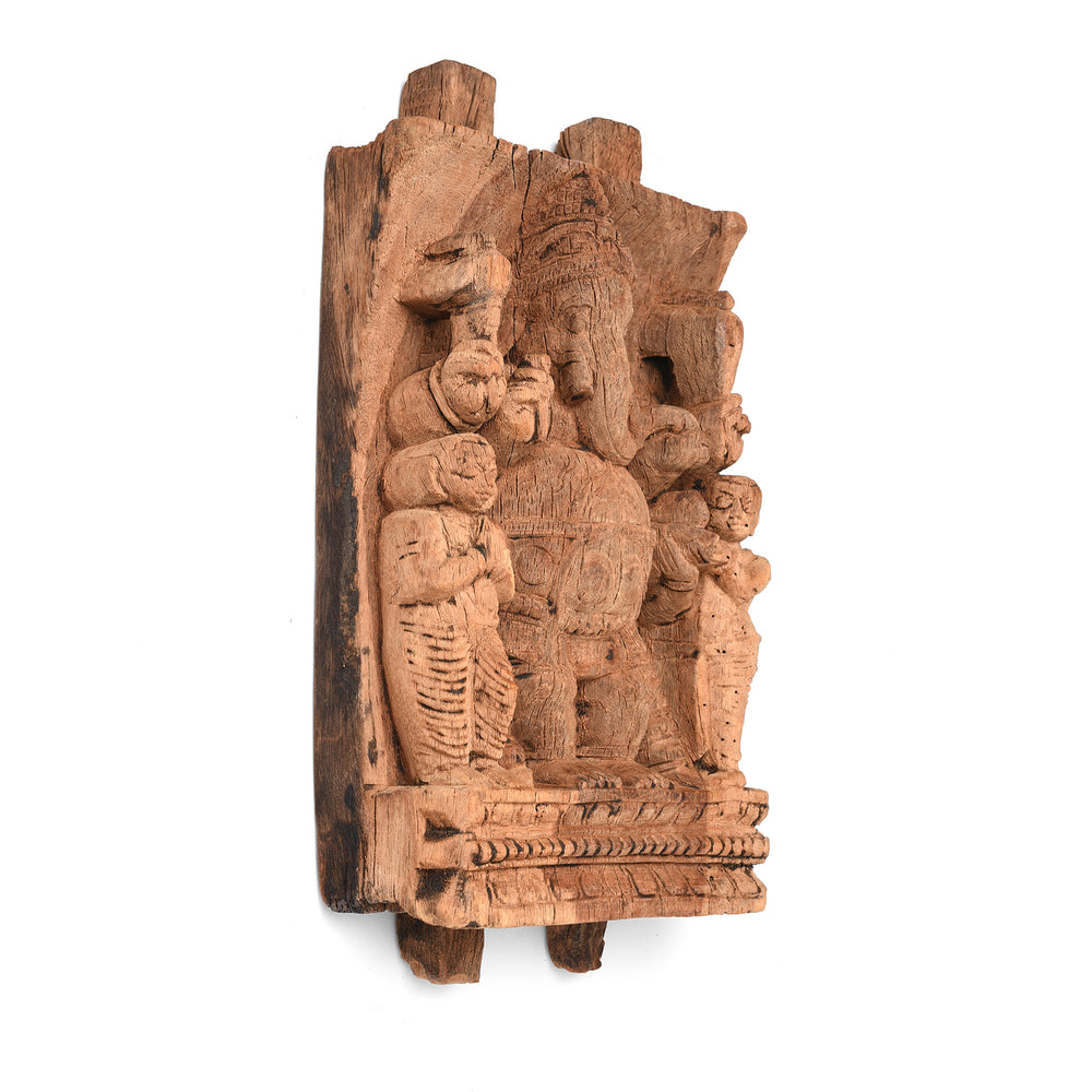 Antique Carved Teak Chariot Carving Of Ganesh - 19th Century | Indigo Antiques