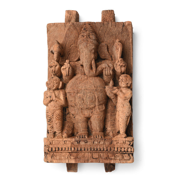 Antique Carved Indian Teak Chariot Carving Of Ganesha - 19th Century | Indigo Antiques