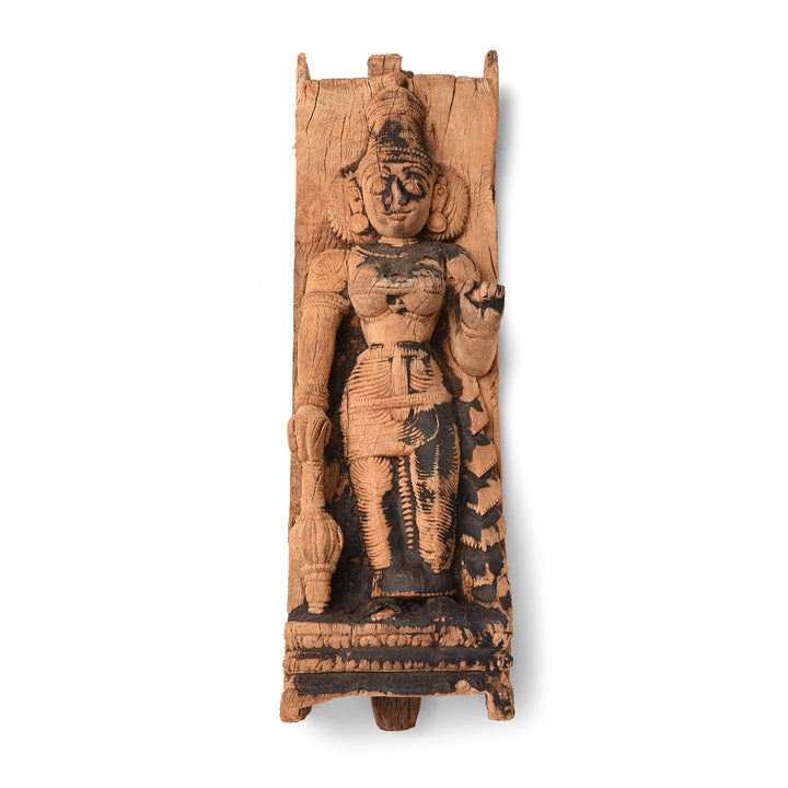 Antique Carved Teak Chariot Carving Of Laxmi - 19th Century | Indigo Antiques