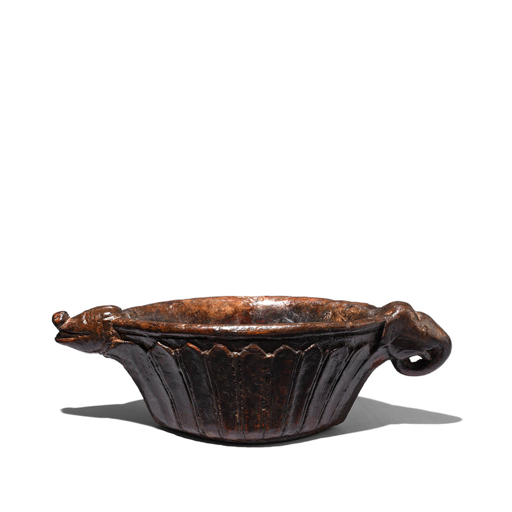 Antique Indian Carved Roheda Wood Opium Grinder (Kharal) From Rajasthan -19th Century | INDIGO ANTIQUES