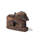Carved Teak Nandi Bull Toy From Banswara - 19th Century