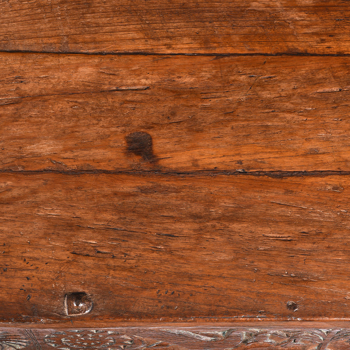 Top Detail From Antique Indian Teak "Damchiya" Dowry Chest From Saurashtra - 19th Century | Indigo Antiques