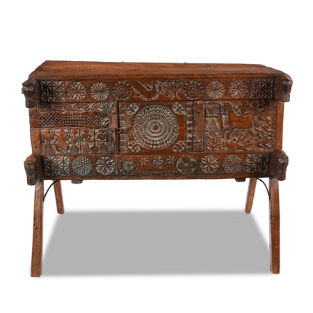 Iron Bound Teak Chest From Saurashtra - 19thC