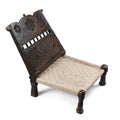 Chip Carved Low Pidha Chair From Shekhawati - 19th Century