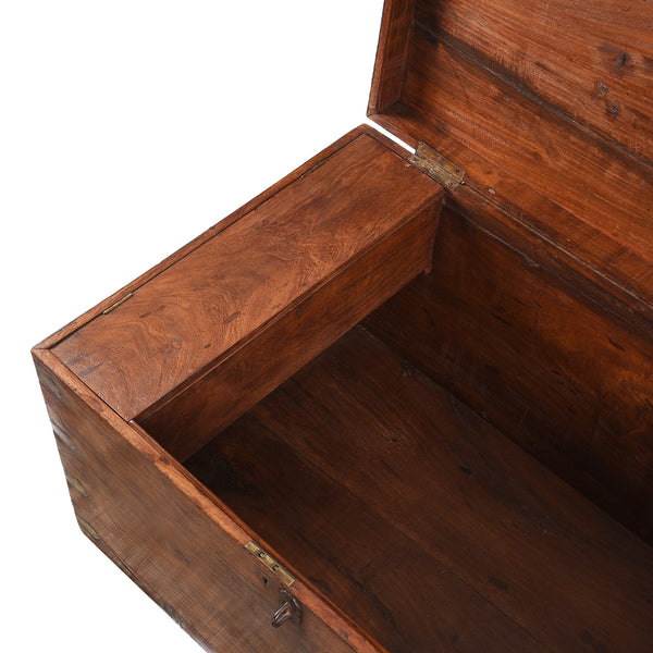 Brass Bound Teak Indian Military Chest -19th Century