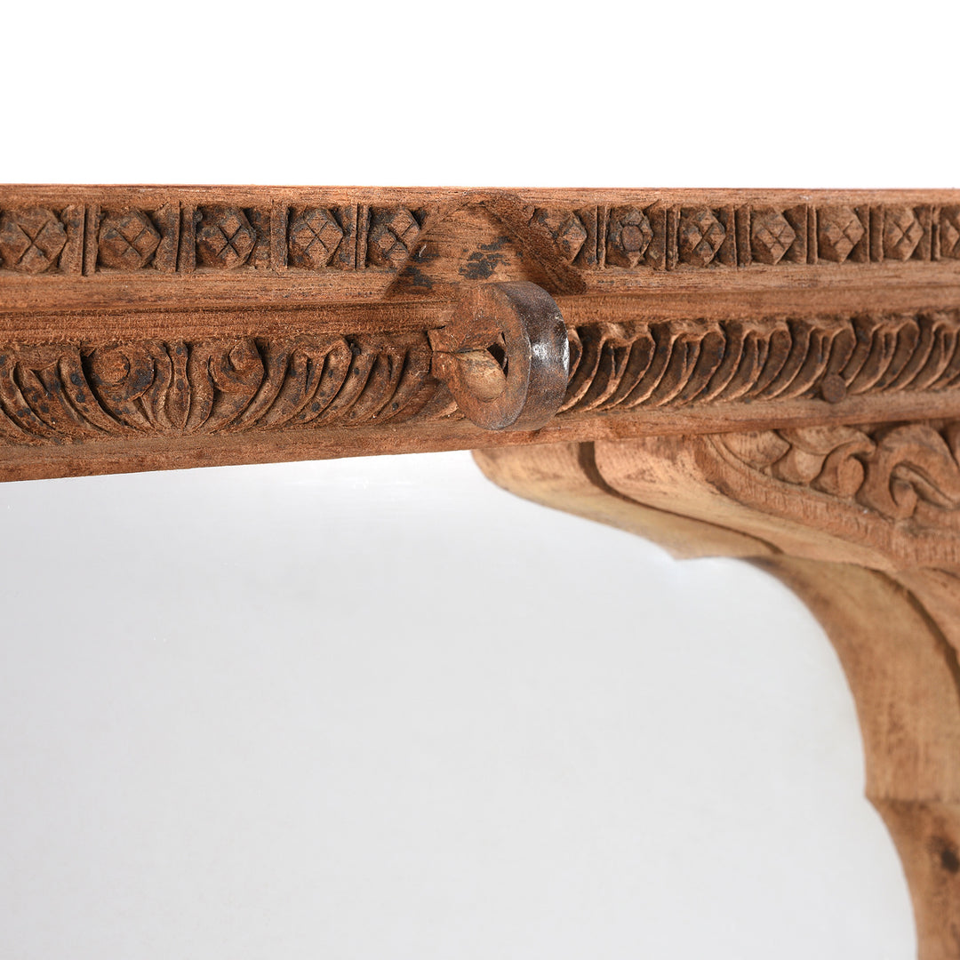 Hook Detail From Antique Mirror Frame Made From An Old Carved Teak Window - 19th Century | Indigo Antiques