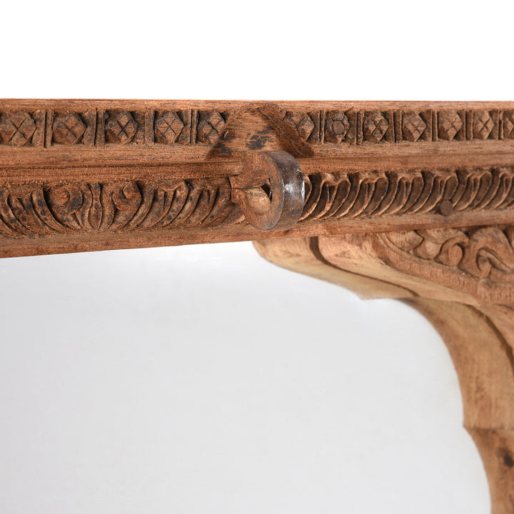 Hook Detail From Antique Mirror Frame Made From An Old Carved Teak Window - 19th Century | Indigo Antiques