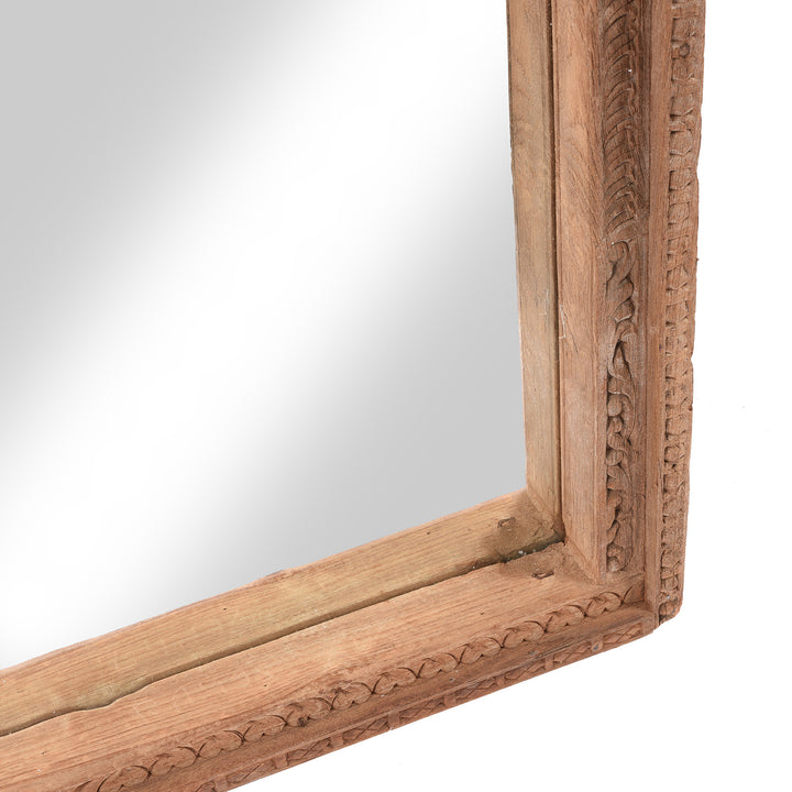Depth Detail From Antique Mirror Frame Made From An Old Carved Teak Window - 19th Century | Indigo Antiques