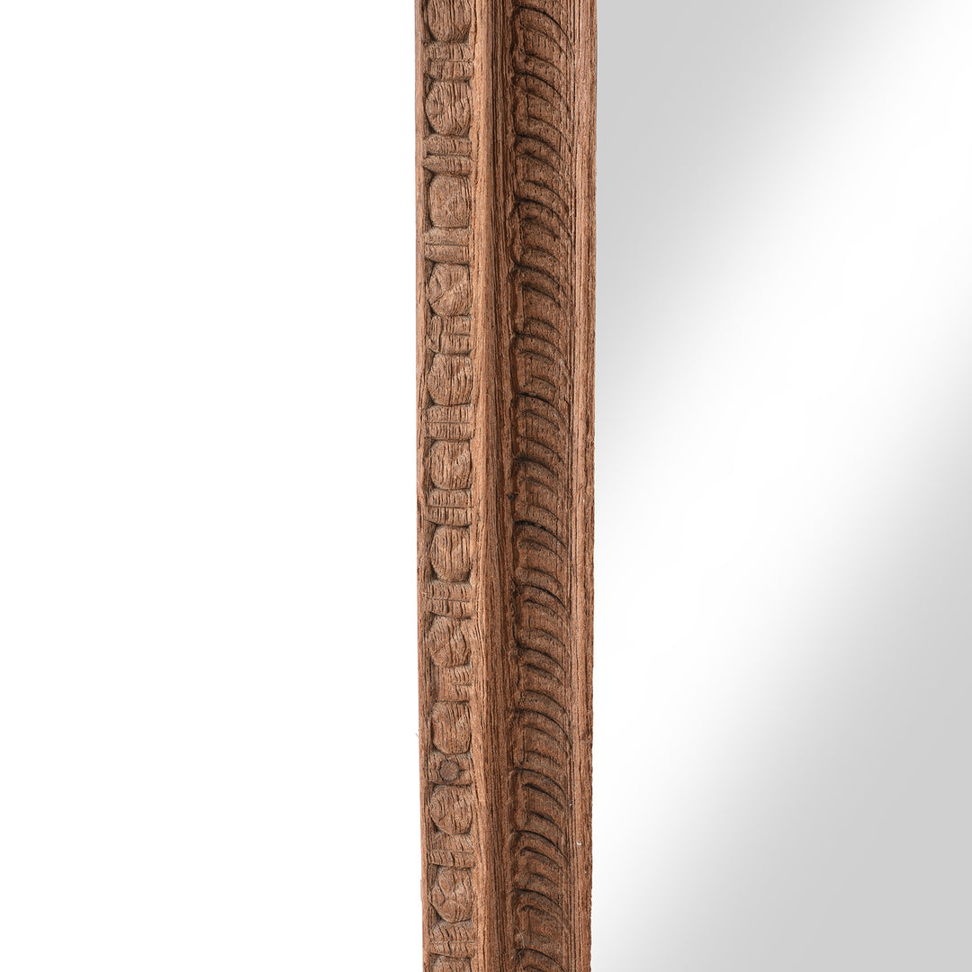Carving Detail From Antique Mirror Frame Made From An Old Carved Teak Window - 19th Century | Indigo Antiques
