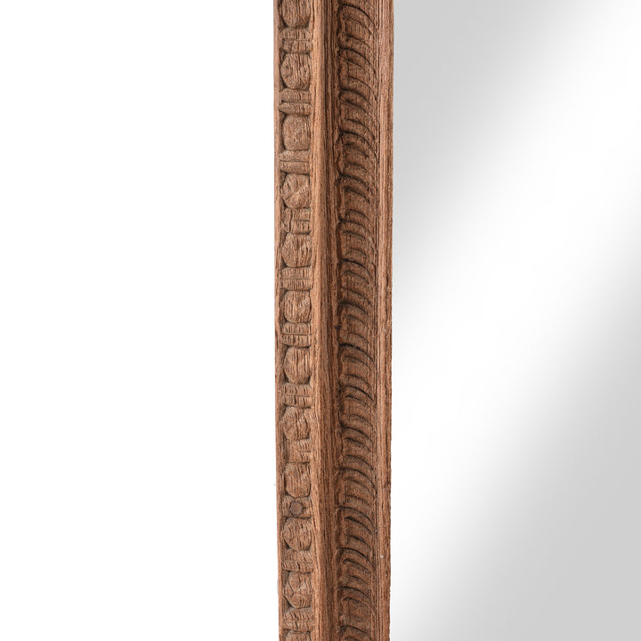 Carving Detail From Antique Mirror Frame Made From An Old Carved Teak Window - 19th Century | Indigo Antiques