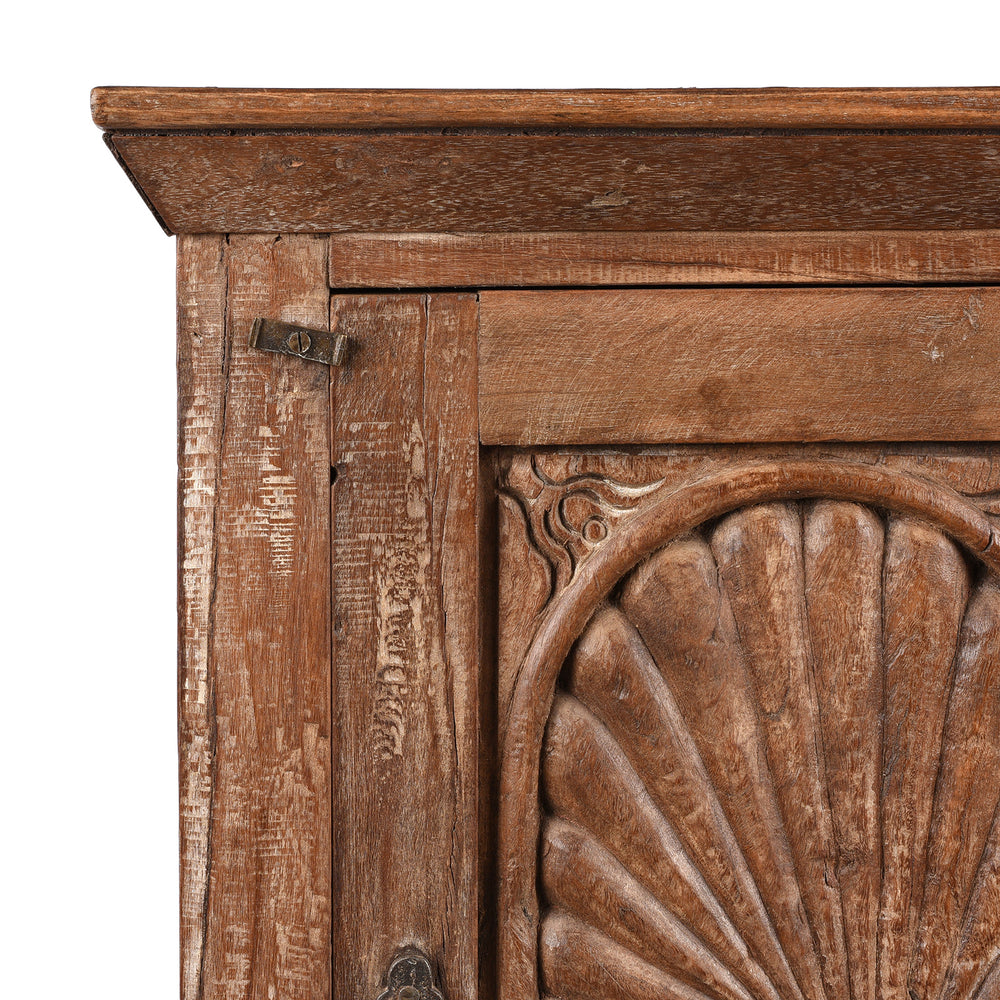 Corner Detail From Bedside Cabinet Made From Reclaimed Carved Teak | Indigo Antiques